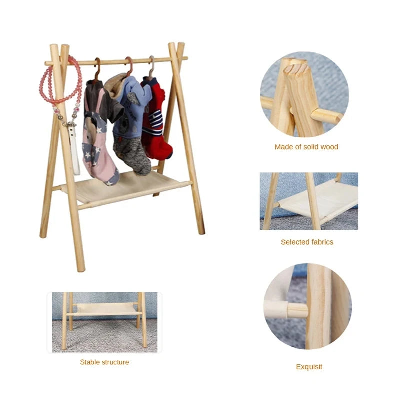 Wooden Foldable Hanger Stand