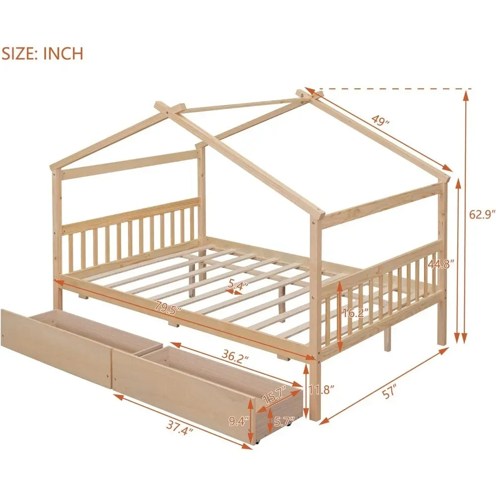 Full Size Kids House Bed