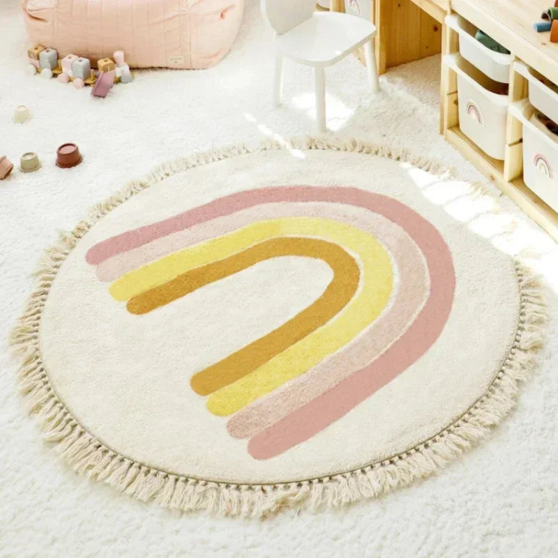 Rainbow Round Children Rug