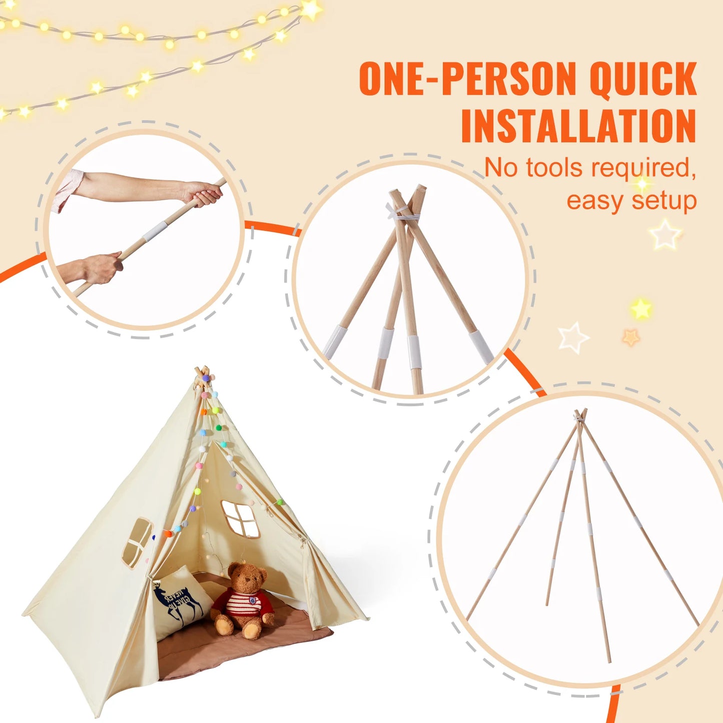 Kids Teepee Play Tent